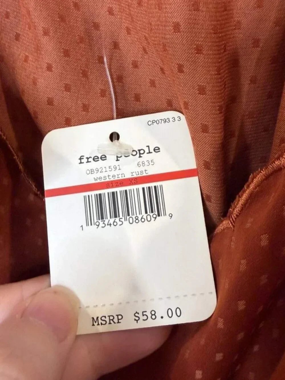 NWT Intimately Free People Place For You Bodysuit Sz XS Rust Cut Out Silky Thong